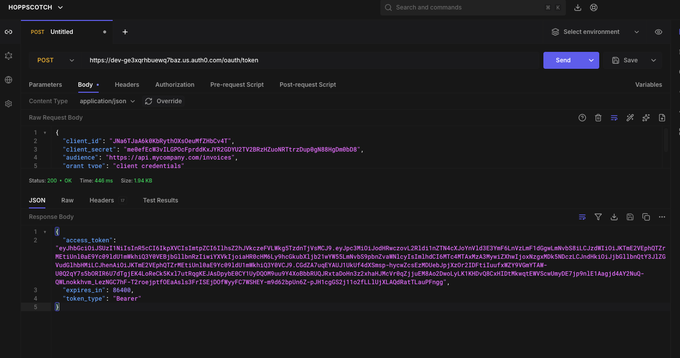 Hoppscotch API Token Test